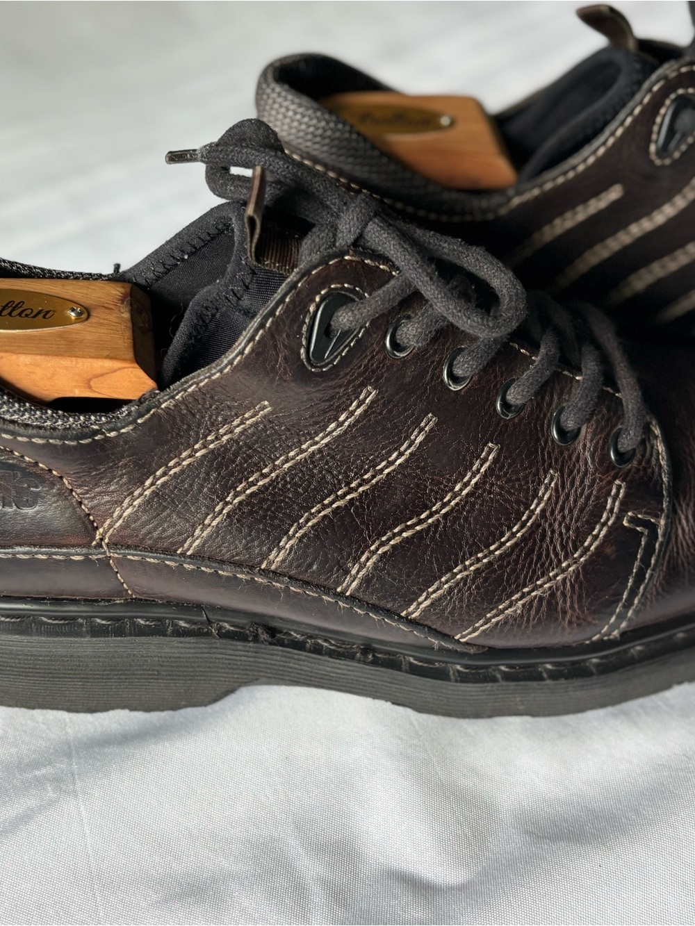 Dr. Martens Brown Leather Lace-Up Slip-On Loafers